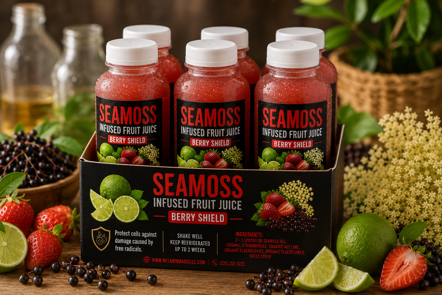 Sea Moss Infused Fruit Drink ( BERRY SHIELD)